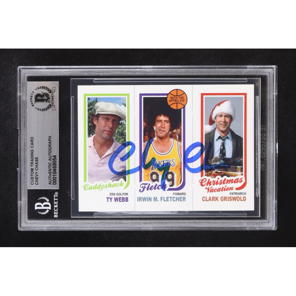 Chevy Chase Signed Caddyshack / Fletch / Christmas Vacation Custom Trading Card (BGS) at PristineAuction.com