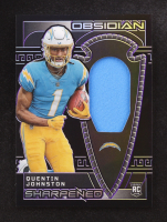 Quentin Johnston 2023 Panini Obsidian Sharpened Swatches Electric Etch Purple #9 #37/75 RC at PristineAuction.com