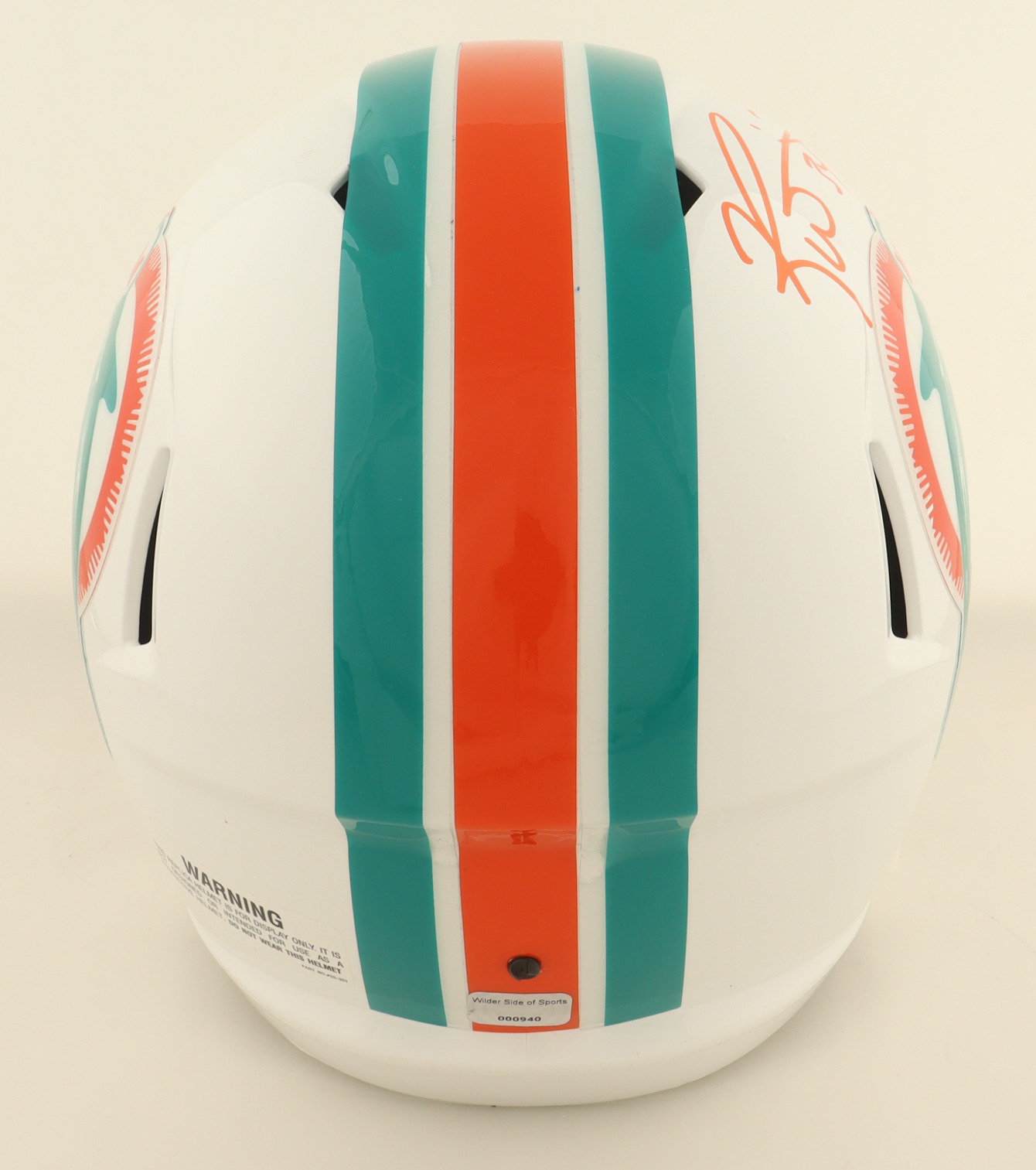 Ricky Williams Signed Dolphins Throwback Alternate Full-Size Speed Helmet with Extensive Inscription (Wilder) at PristineAuction.com Ricky Williams Signed Dolphins Throwback Alternate Full-Size Speed Helmet with Extensive Inscription (Wilder) at PristineAuction.com