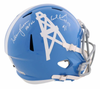 Warren Moon & Earl Campbell Signed Oilers Full-Size Speed Helmet Inscribed "HOF 06" & "HOF 91" (Beckett) at PristineAuction.com