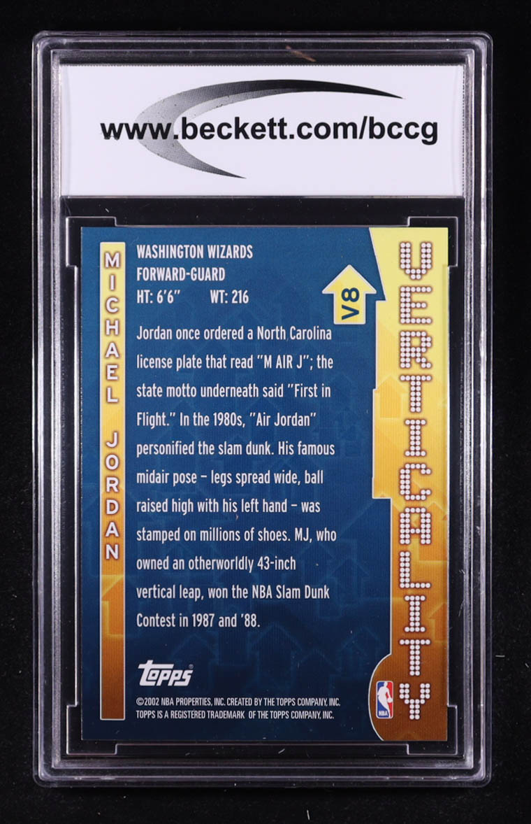 Michael Jordan 2002-03 Topps Verticality #V8 (BCCG 10) at PristineAuction.com Michael Jordan 2002-03 Topps Verticality #V8 (BCCG 10) at PristineAuction.com