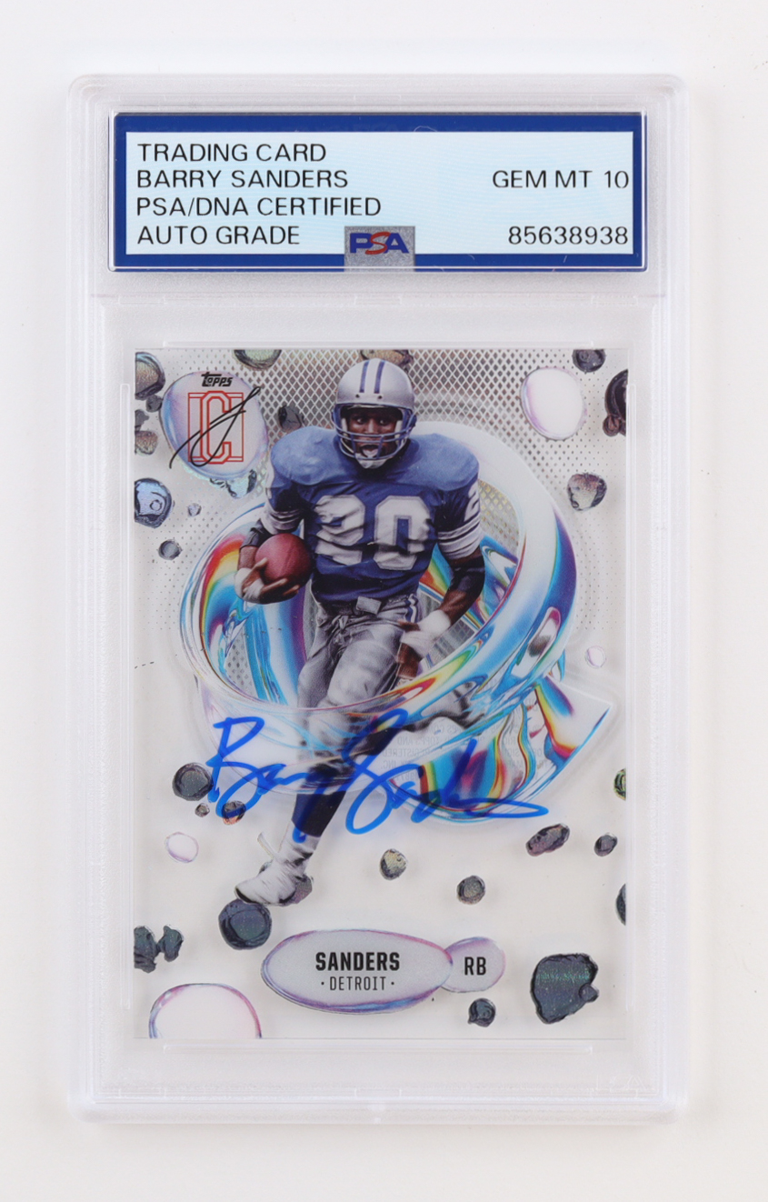 Barry Sanders Signed 2024 Topps Signature Class Fluidity #F-16 (PSA | Autograph Grade 10) at PristineAuction.com Barry Sanders Signed 2024 Topps Signature Class Fluidity #F-16 (PSA | Autograph Grade 10) at PristineAuction.com