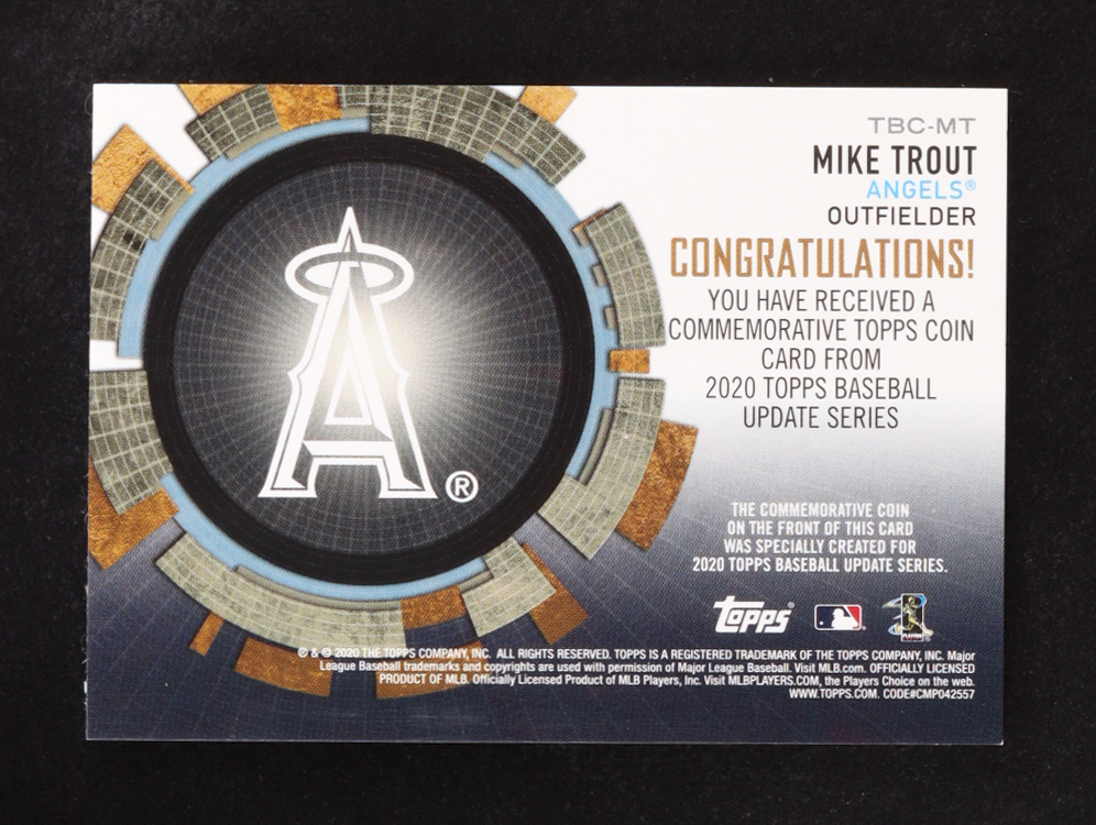 Mike Trout 2020 Topps Commemorative Coin Update Series #TBC-MT at PristineAuction.com Mike Trout 2020 Topps Commemorative Coin Update Series #TBC-MT at PristineAuction.com