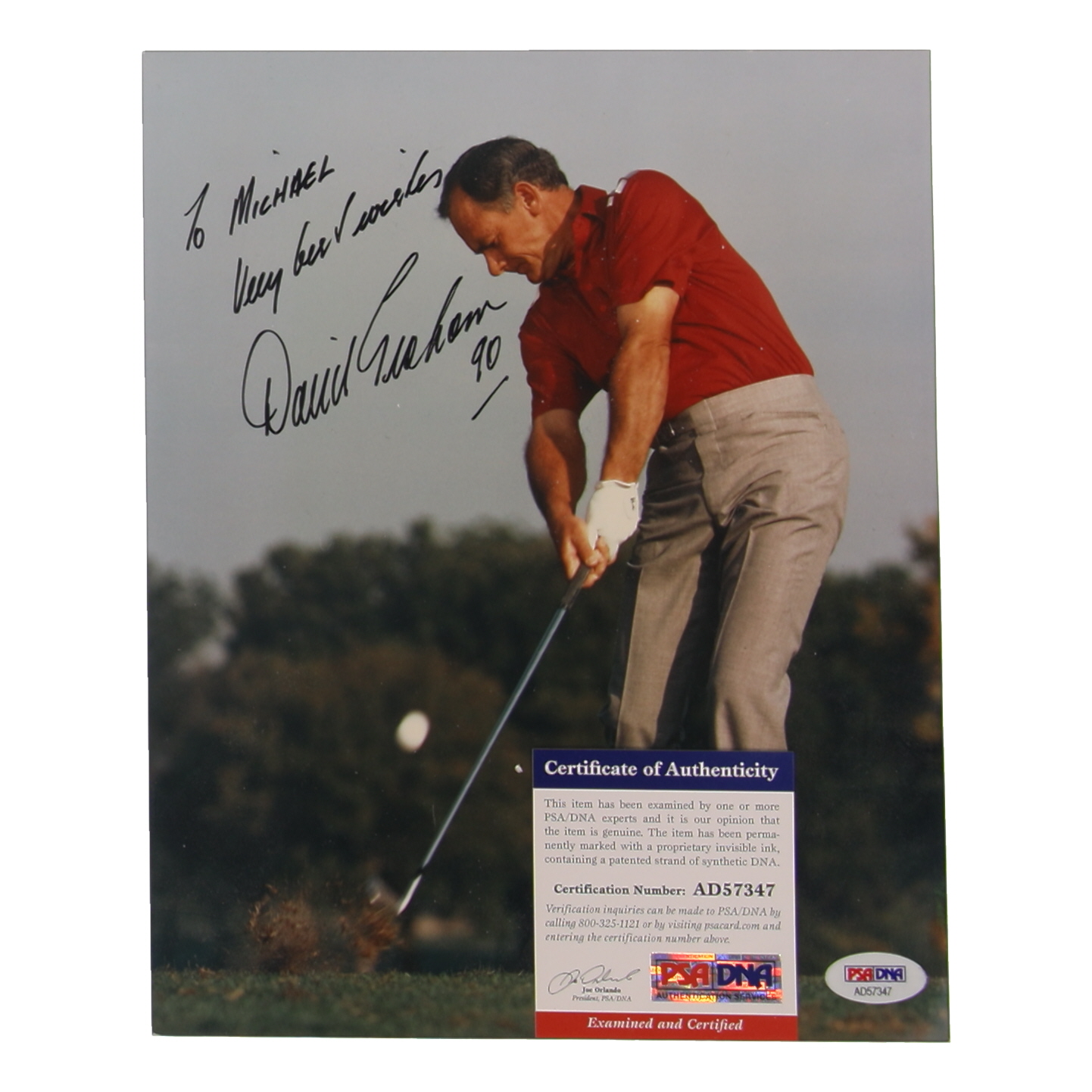 David Graham Signed 8x10 Photo Inscribed "Very Best Wishes" (PSA) at PristineAuction.com David Graham Signed 8x10 Photo Inscribed "Very Best Wishes" (PSA) at PristineAuction.com