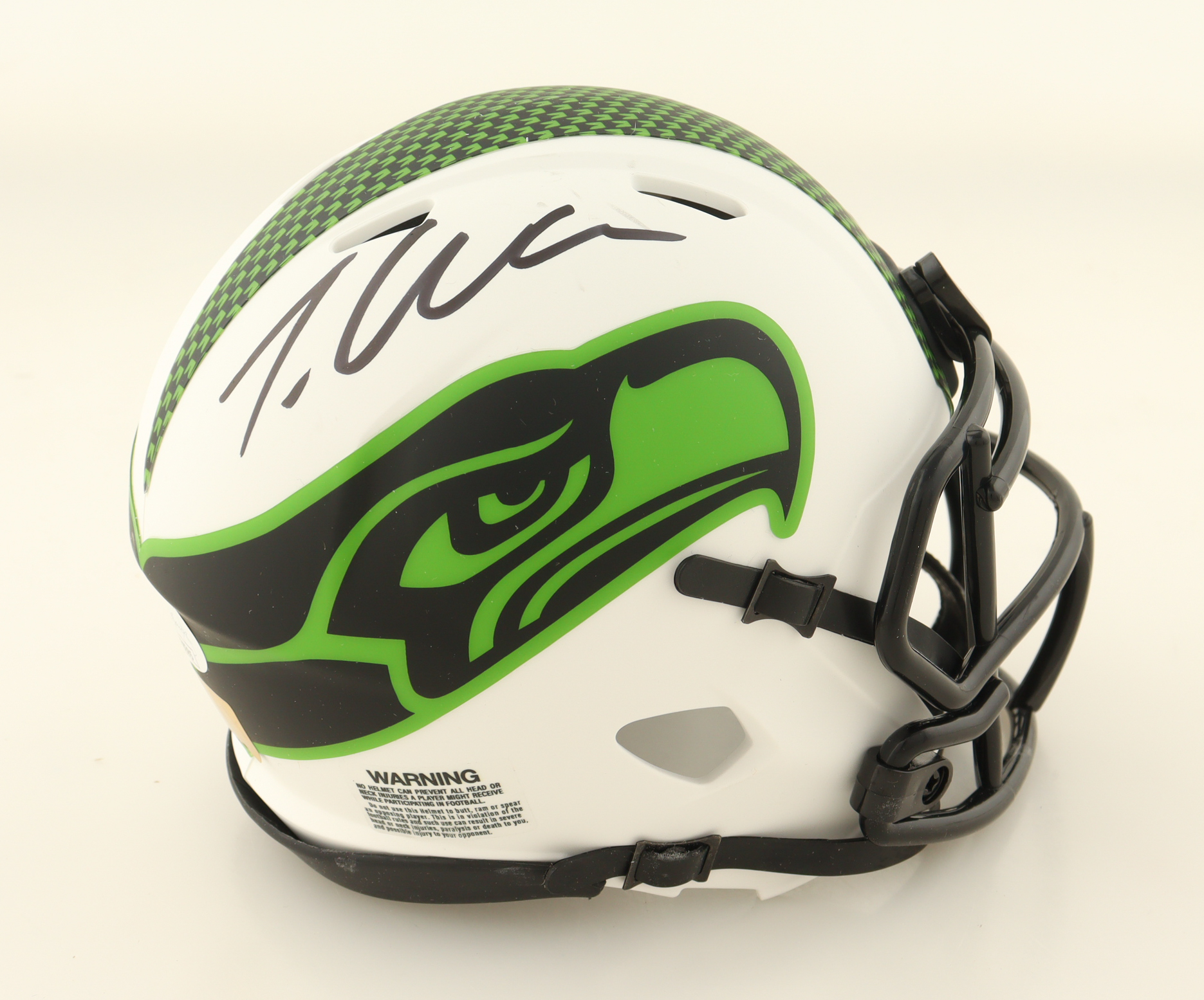 Tariq "Riq" Woolen Signed Seahawks Lunar Eclipse Alternate Speed Mini Helmet (JSA & PIA) at PristineAuction.com Tariq "Riq" Woolen Signed Seahawks Lunar Eclipse Alternate Speed Mini Helmet (JSA & PIA) at PristineAuction.com
