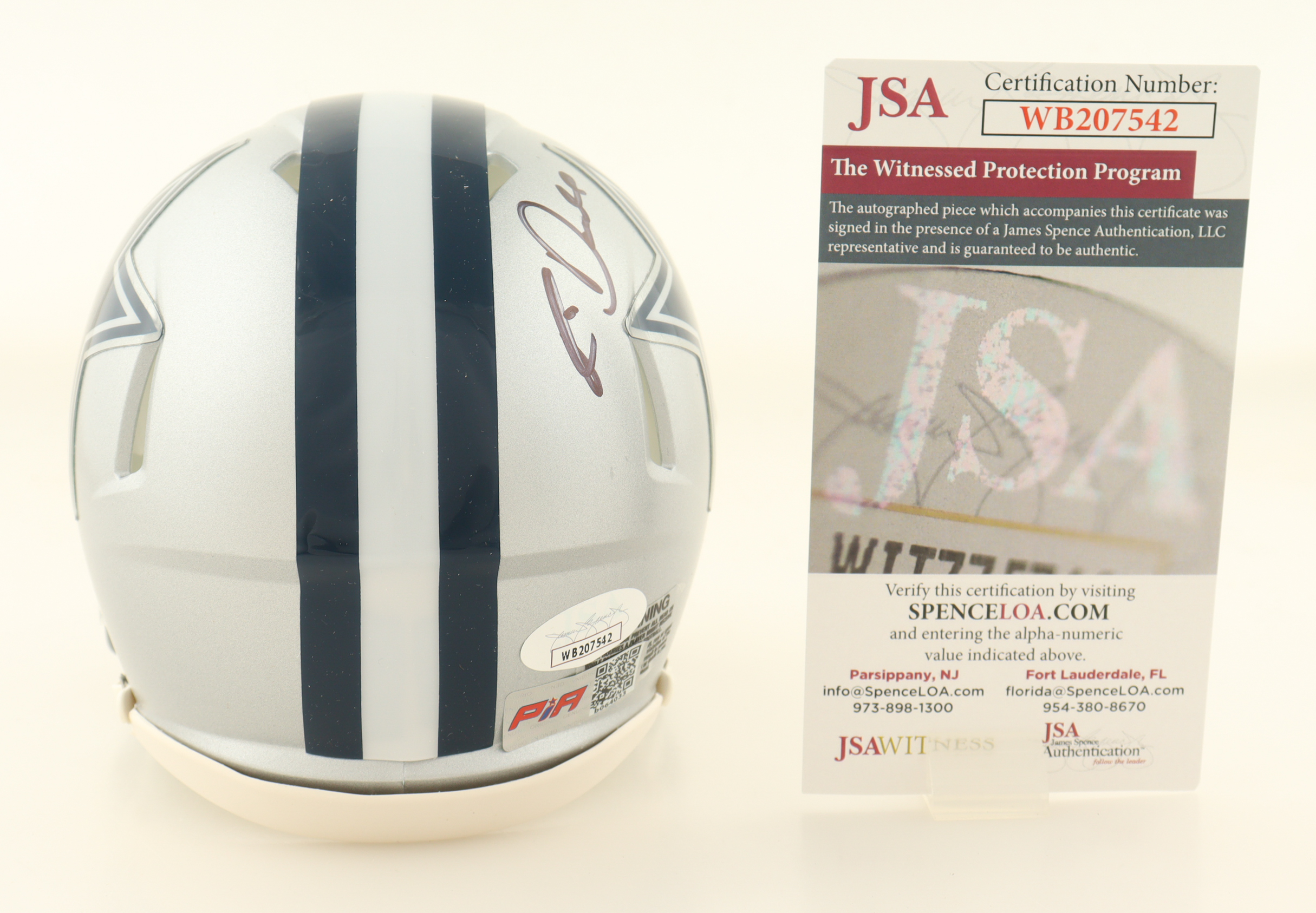 Rico Dowdle Signed Cowboys Speed Mini Helmet (Beckett & PIA) at PristineAuction.com Rico Dowdle Signed Cowboys Speed Mini Helmet (Beckett & PIA) at PristineAuction.com