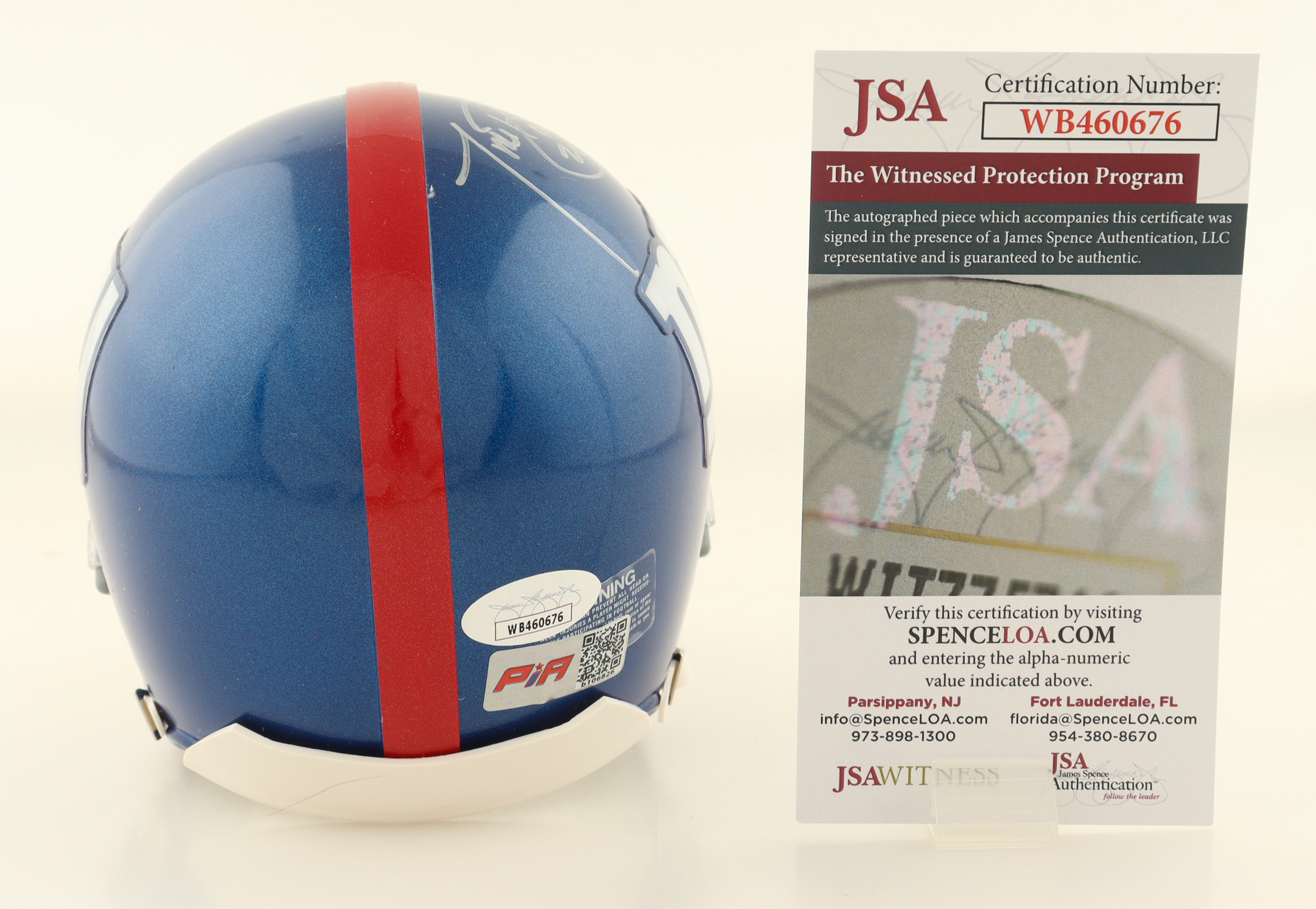 Tiki Barber Signed Giants Mini Helmet (JSA & PIA) at PristineAuction.com Tiki Barber Signed Giants Mini Helmet (JSA & PIA) at PristineAuction.com