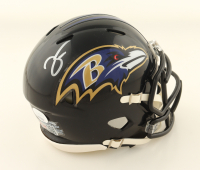 Zay Flowers Signed Ravens Speed Mini Helmet (JSA & PIA) at PristineAuction.com