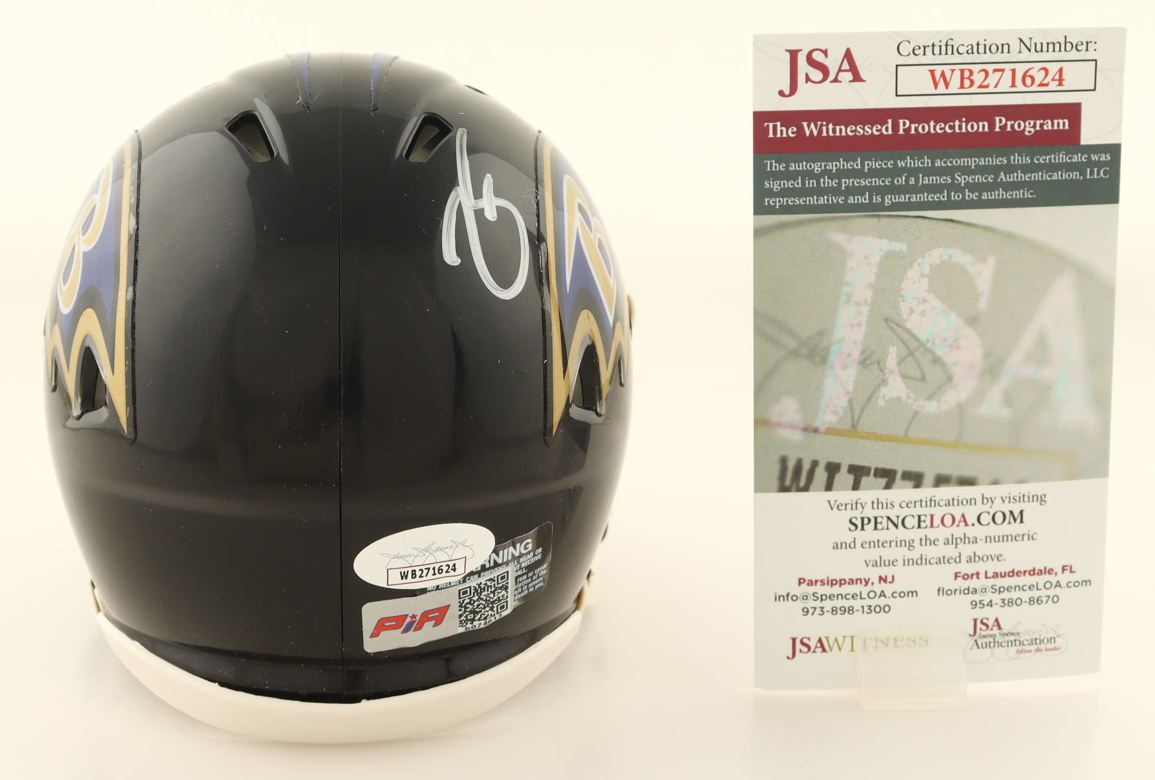 Zay Flowers Signed Ravens Speed Mini Helmet (JSA & PIA) at PristineAuction.com Zay Flowers Signed Ravens Speed Mini Helmet (JSA & PIA) at PristineAuction.com