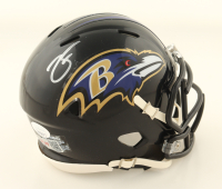 Zay Flowers Signed Ravens Speed Mini Helmet (JSA & PIA) at PristineAuction.com