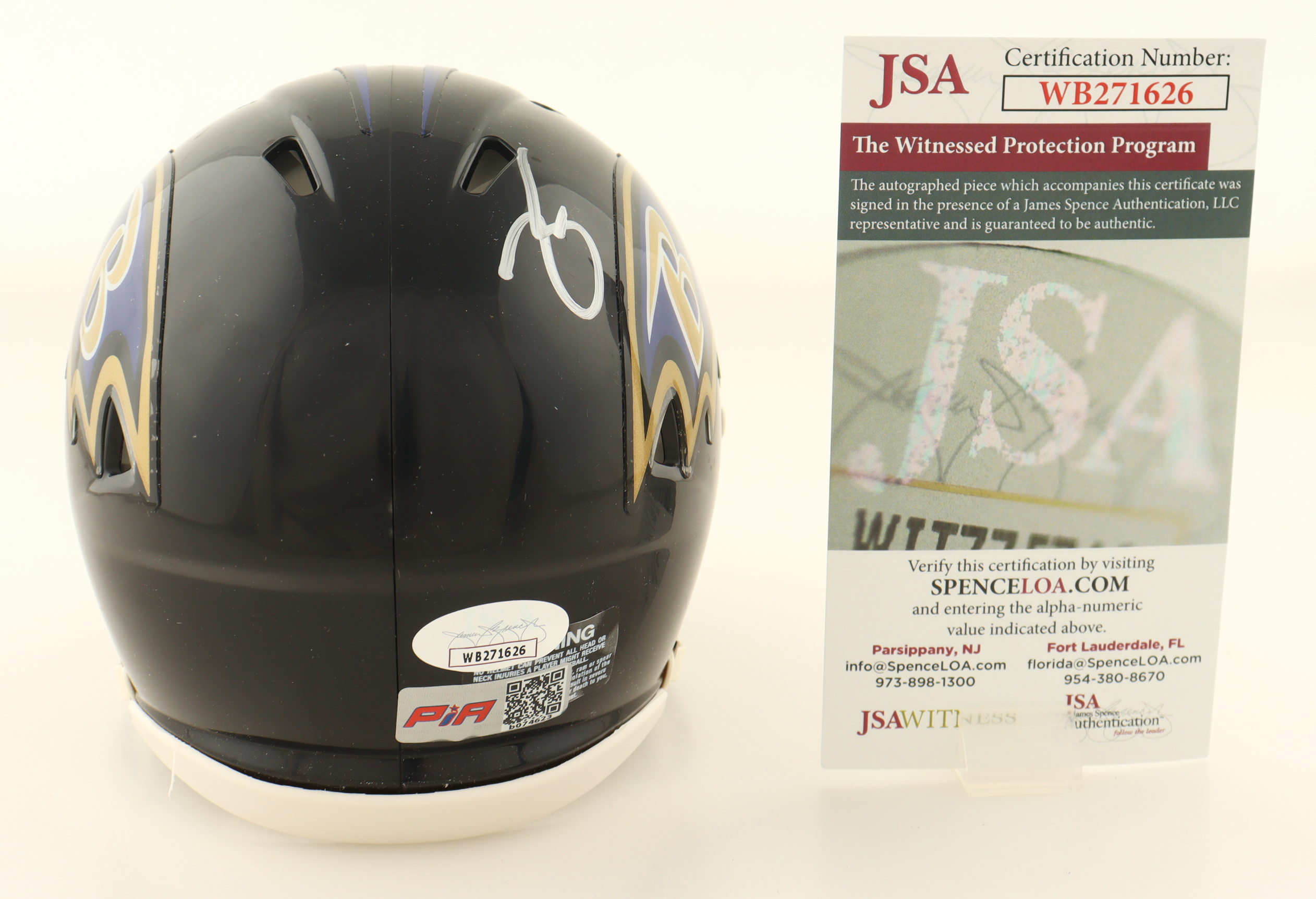 Zay Flowers Signed Ravens Speed Mini Helmet (JSA & PIA) at PristineAuction.com Zay Flowers Signed Ravens Speed Mini Helmet (JSA & PIA) at PristineAuction.com