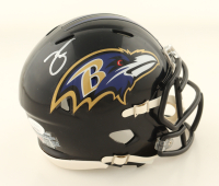 Zay Flowers Signed Ravens Speed Mini Helmet (JSA & PIA) at PristineAuction.com