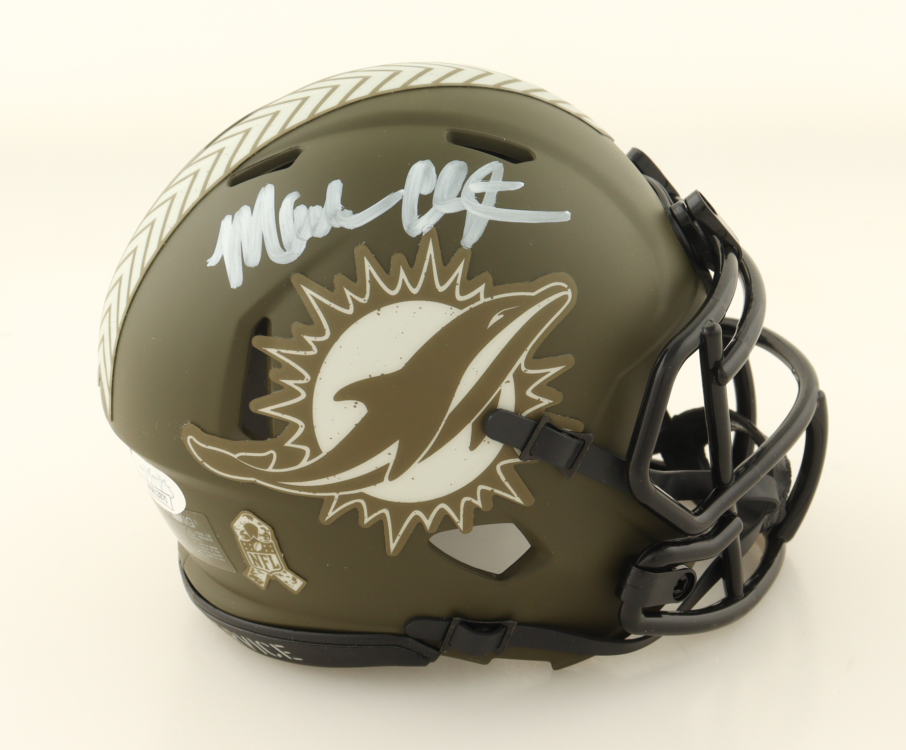 Mark Clayton Signed Dolphins Salute to Service Speed Mini Helmet (JSA) at PristineAuction.com Mark Clayton Signed Dolphins Salute to Service Speed Mini Helmet (JSA) at PristineAuction.com