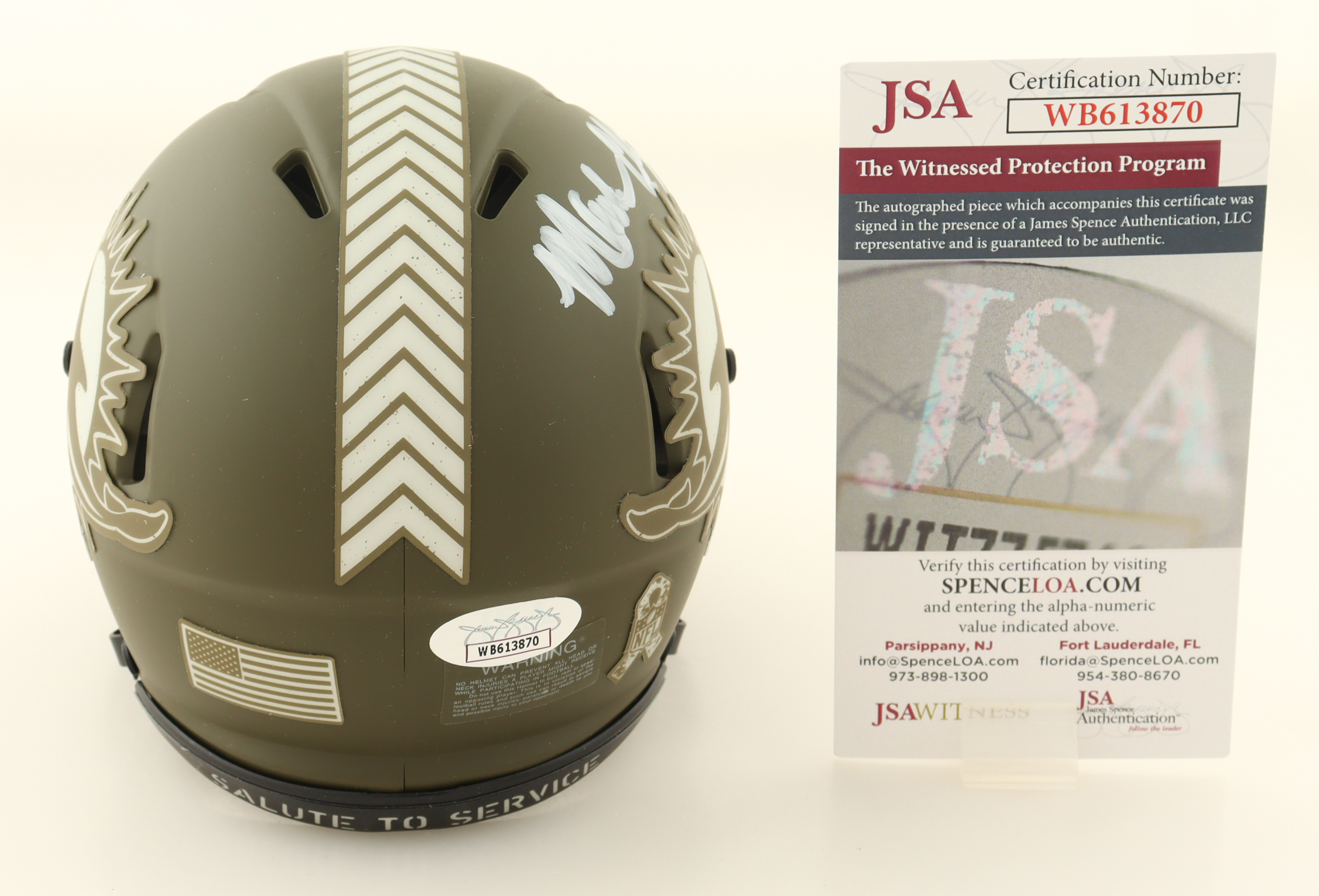 Mark Clayton Signed Dolphins Salute to Service Speed Mini Helmet (JSA) at PristineAuction.com Mark Clayton Signed Dolphins Salute to Service Speed Mini Helmet (JSA) at PristineAuction.com