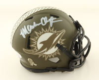 Mark Clayton Signed Dolphins Salute to Service Speed Mini Helmet (JSA) at PristineAuction.com