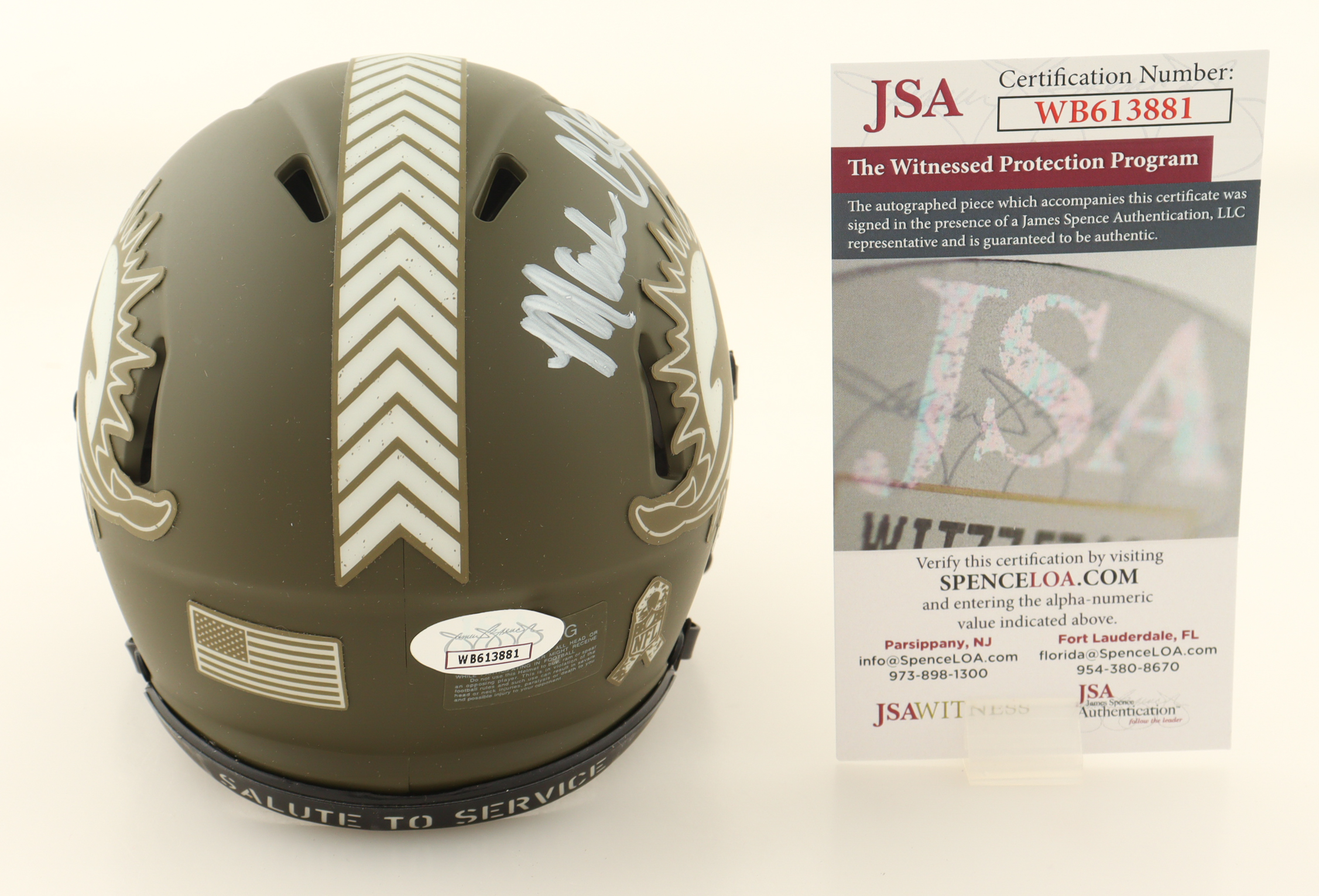 Mark Clayton Signed Dolphins Salute to Service Speed Mini Helmet (JSA) at PristineAuction.com Mark Clayton Signed Dolphins Salute to Service Speed Mini Helmet (JSA) at PristineAuction.com