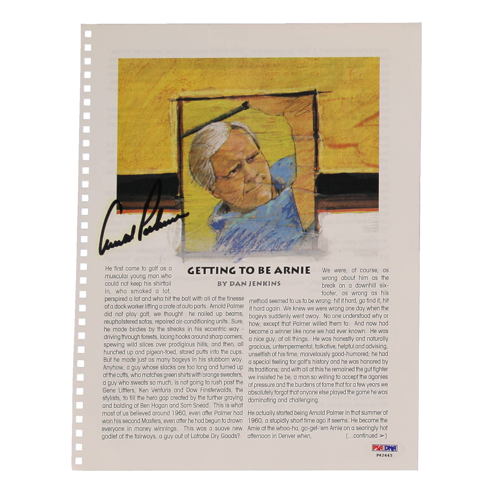 Arnold Palmer Signed 8x10 Magazine Page (PSA) at PristineAuction.com Arnold Palmer Signed 8x10 Magazine Page (PSA) at PristineAuction.com