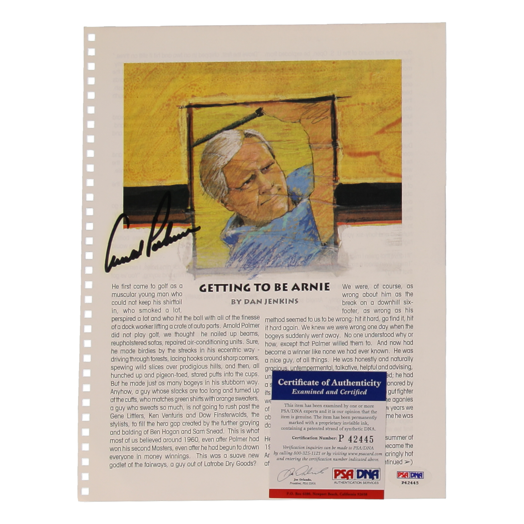 Arnold Palmer Signed 8x10 Magazine Page (PSA) at PristineAuction.com Arnold Palmer Signed 8x10 Magazine Page (PSA) at PristineAuction.com