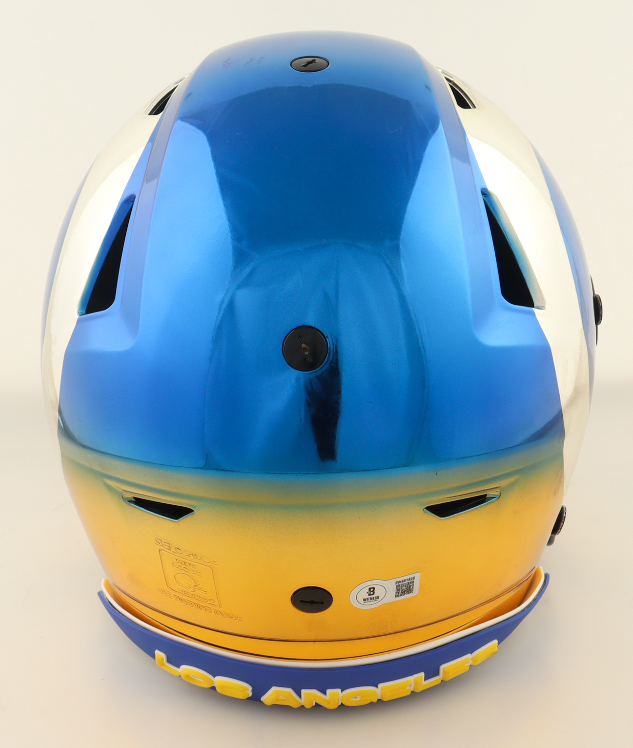 Eric Dickerson Signed Rams Full-Size Authentic On-Field Chrome Custom Speedflex Helmet with Visor Inscribed "HOF 99" (Beckett) at PristineAuction.com Eric Dickerson Signed Rams Full-Size Authentic On-Field Chrome Custom Speedflex Helmet with Visor Inscribed "HOF 99" (Beckett) at PristineAuction.com