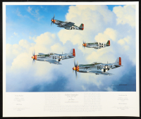 CE Bud Anderson & Bill Overstreet Signed Stan Stokes "Fallen Comrades" 18x22 Lithograph (AIV) at PristineAuction.com