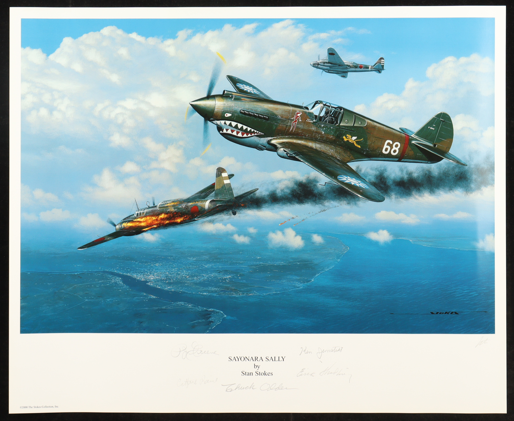 Stan Stokes "Sayonara Sally" 18x22 Lithograph Signed by (5) with Charles Older, Ken Jernstedt (AIV) at PristineAuction.com Stan Stokes "Sayonara Sally" 18x22 Lithograph Signed by (5) with Charles Older, Ken Jernstedt (AIV) at PristineAuction.com