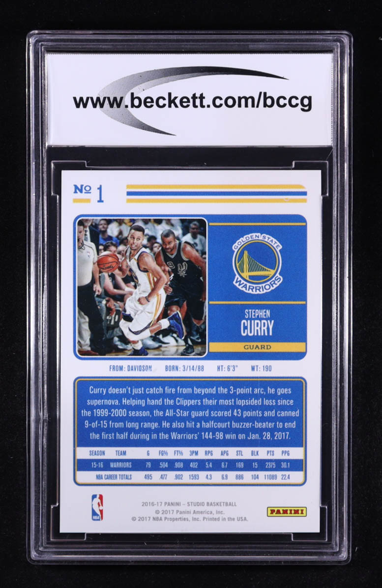 Stephen Curry 2016-17 Studio #1 (BCCG 10) at PristineAuction.com Stephen Curry 2016-17 Studio #1 (BCCG 10) at PristineAuction.com