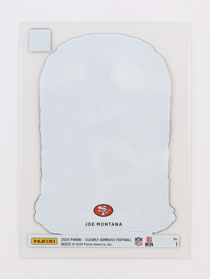 Joe Montana 2024 Clearly Donruss Downtown Legends #1 at PristineAuction.com Joe Montana 2024 Clearly Donruss Downtown Legends #1 at PristineAuction.com