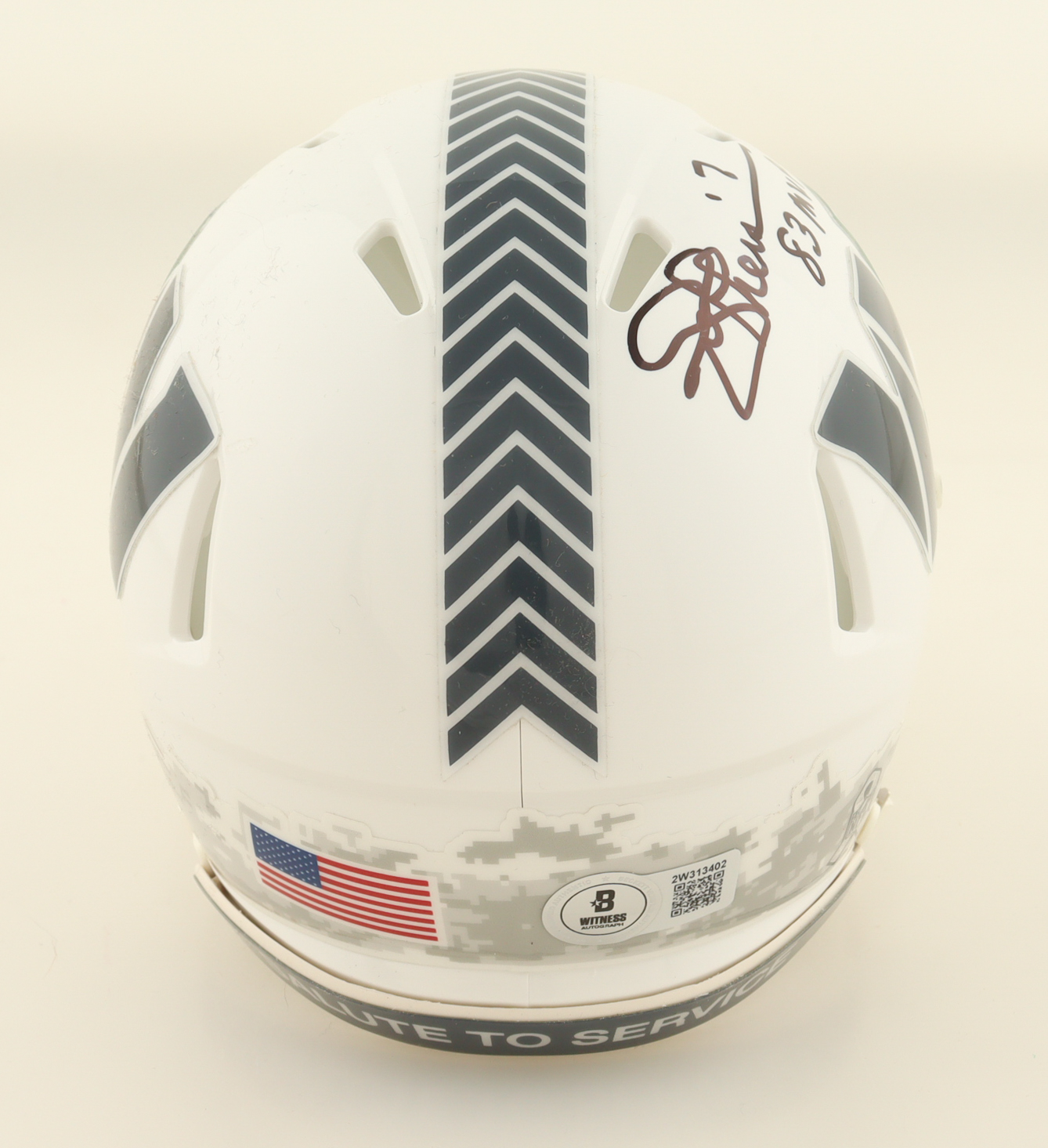 Joe Theismann Signed Commanders Salute To Service Alternate Speed Mini Helmet Inscribed "83 MVP" (Beckett) at PristineAuction.com Joe Theismann Signed Commanders Salute To Service Alternate Speed Mini Helmet Inscribed "83 MVP" (Beckett) at PristineAuction.com