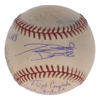 J.D. Durbin Signed OML Baseball with Career First 3-Hit & Complete Game Shutout Inscriptions (JSA) at PristineAuction.com