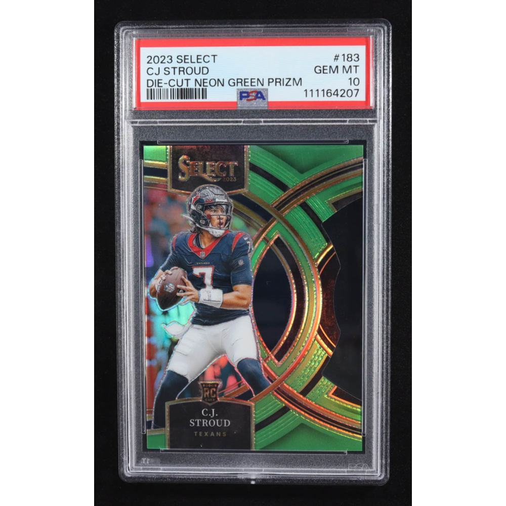 CJ Stroud 2023 Select Prizm Neon Green Die Cut #183 #173/499 RC (PSA 10) at PristineAuction.com