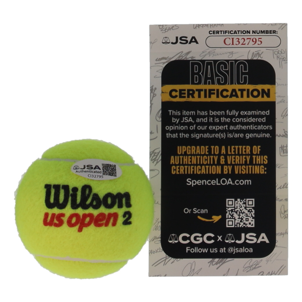 Jakub Menšík Signed Tennis Ball (JSA) at PristineAuction.com Jakub Menšík Signed Tennis Ball (JSA) at PristineAuction.com