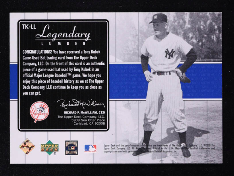 Tony Kubek 2000 Upper Deck Yankees Legends Legendary Lumber #TKLL at PristineAuction.com Tony Kubek 2000 Upper Deck Yankees Legends Legendary Lumber #TKLL at PristineAuction.com