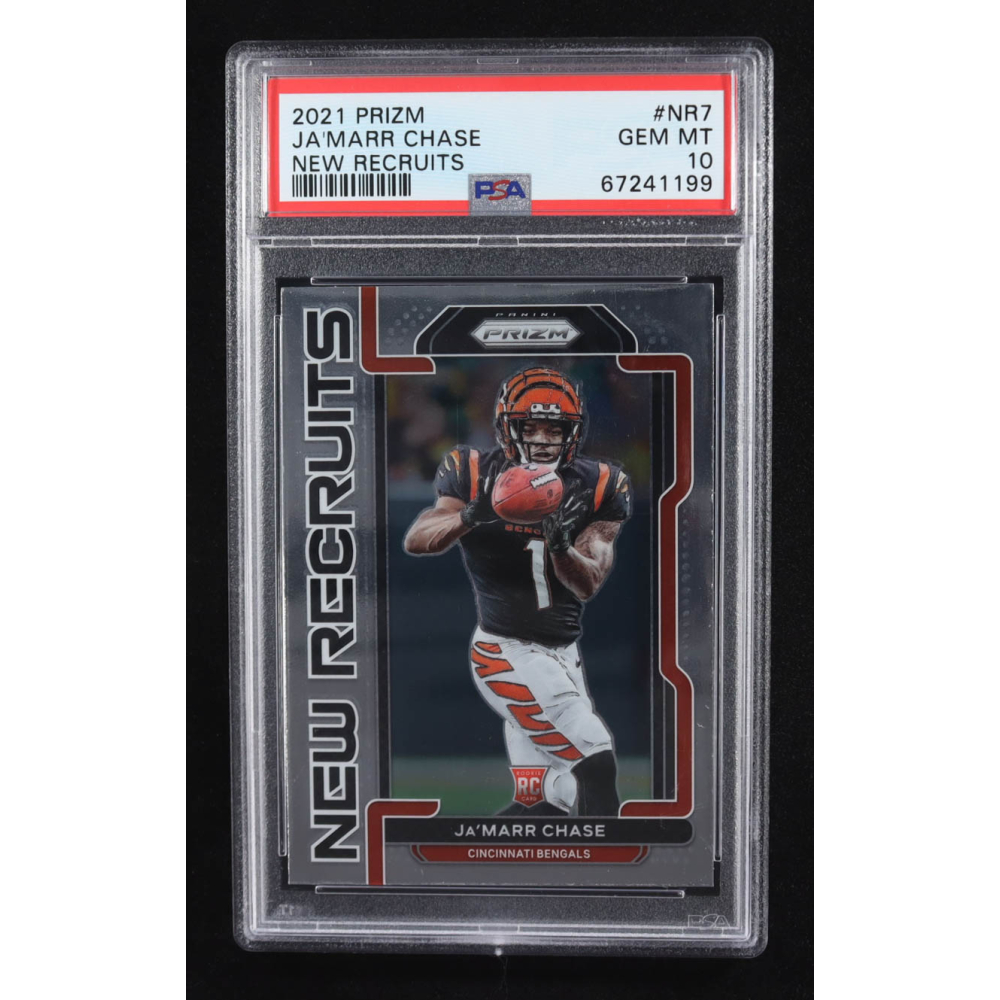 Ja'Marr Chase 2021 Panini Prizm New Recruits #7 RC (PSA 10) at PristineAuction.com