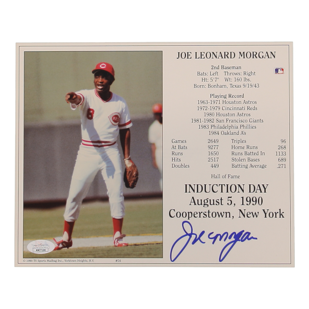 Joe Morgan Signed Reds 8x10 Photo (JSA) at PristineAuction.com