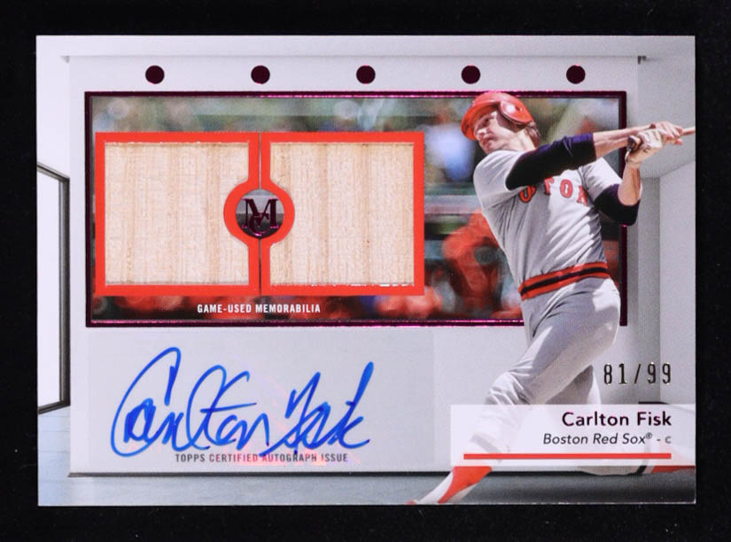 Carlton Fisk 2024 Topps Museum Collection Signature Swatches Dual Relic Autographs Pink #SWDRACF #81/99 at PristineAuction.com Carlton Fisk 2024 Topps Museum Collection Signature Swatches Dual Relic Autographs Pink #SWDRACF #81/99 at PristineAuction.com