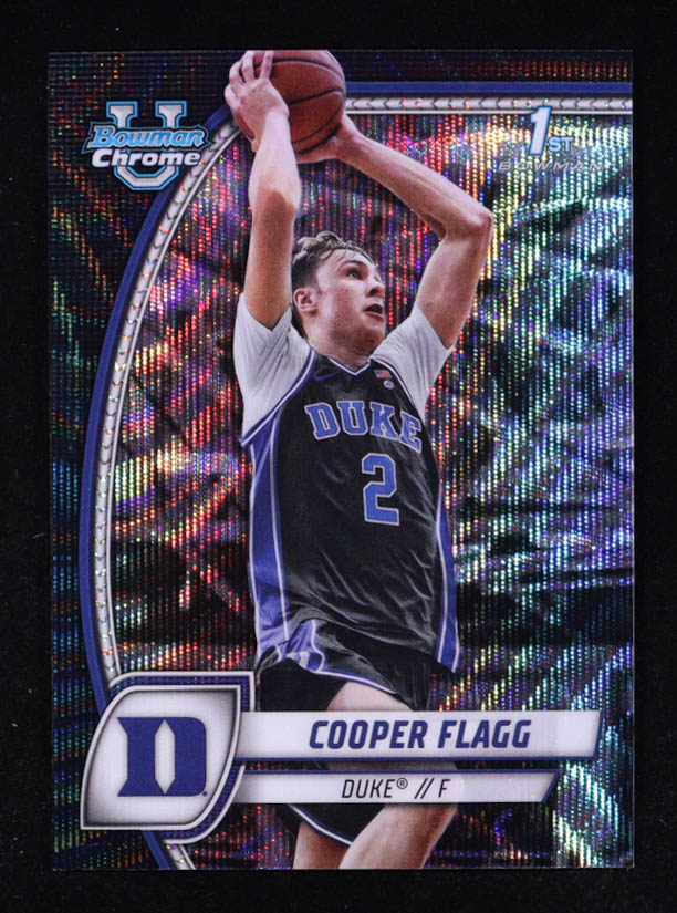 Cooper Flagg 2024-25 Bowman Chrome University Black Wave Refractors #16 RC at PristineAuction.com Cooper Flagg 2024-25 Bowman Chrome University Black Wave Refractors #16 RC at PristineAuction.com