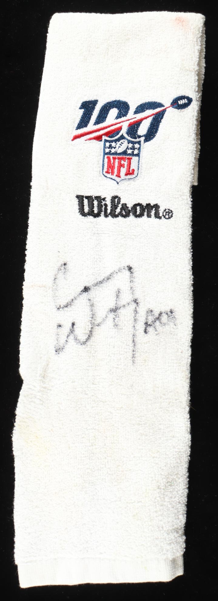 Carson Wentz Signed & Game-Used 2019 NFL QB Towel Inscribed "AO1" (Fanatics) at PristineAuction.com Carson Wentz Signed & Game-Used 2019 NFL QB Towel Inscribed "AO1" (Fanatics) at PristineAuction.com