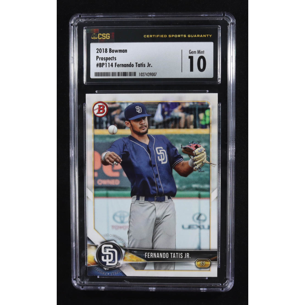 Fernando Tatis Jr. 2018 Bowman Prospects #BP114 RC (CSG 10) at PristineAuction.com
