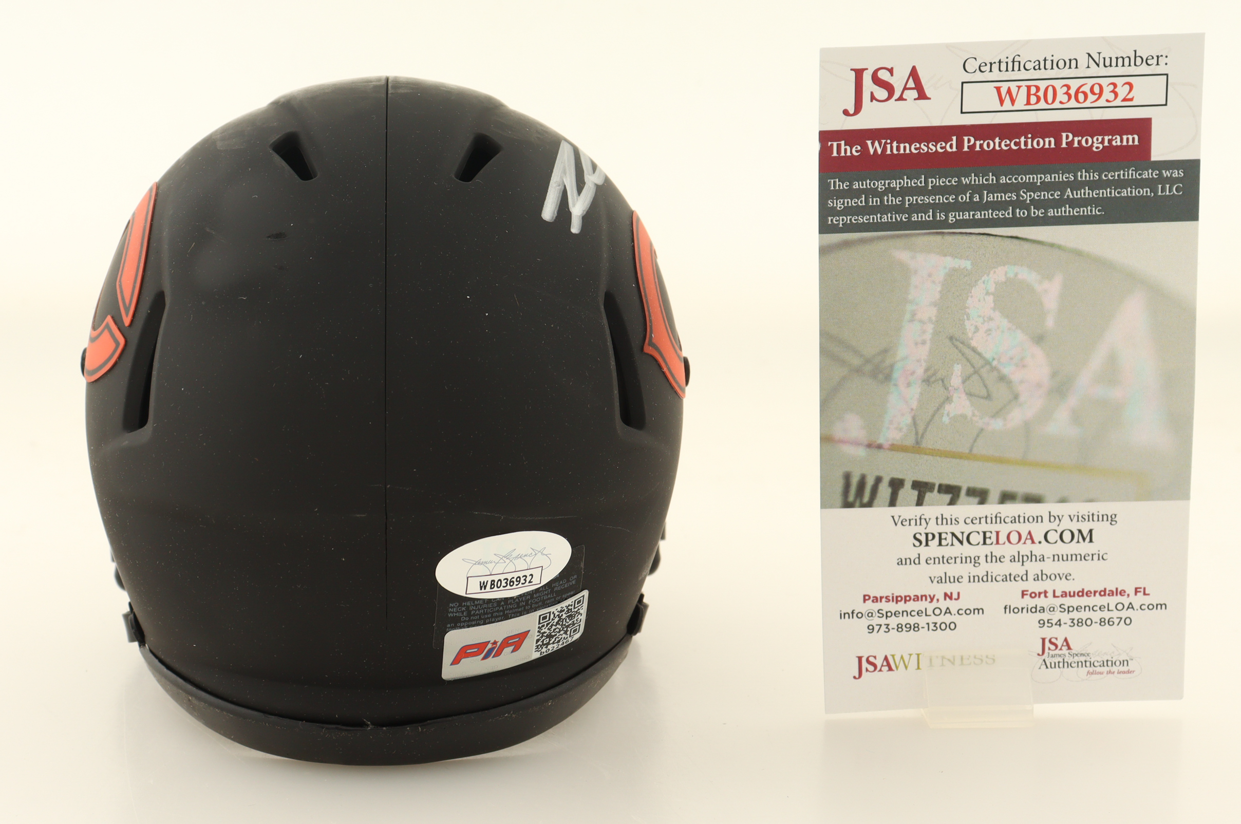 Roschon Johnson Signed Bears Eclipse Alternate Speed Mini Helmet (JSA & PIA) at PristineAuction.com Roschon Johnson Signed Bears Eclipse Alternate Speed Mini Helmet (JSA & PIA) at PristineAuction.com