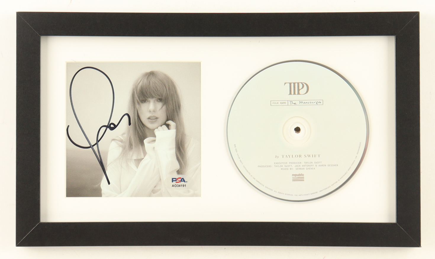 Taylor Swift Signed "The Tortured Poets Department" Custom Framed CD Insert Display (PSA) at PristineAuction.com Taylor Swift Signed "The Tortured Poets Department" Custom Framed CD Insert Display (PSA) at PristineAuction.com
