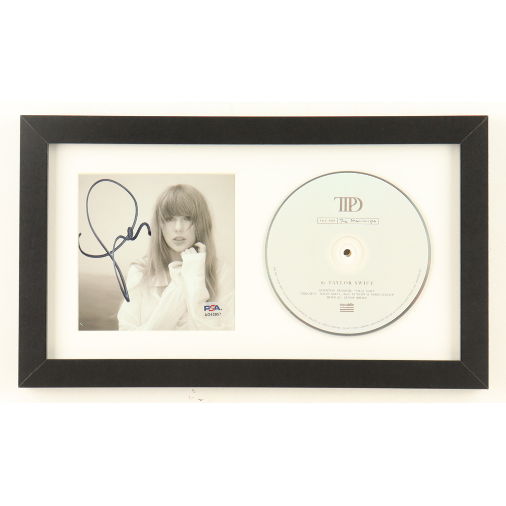 Taylor Swift Signed "The Tortured Poets Department" Custom Framed CD Insert Display (PSA) at PristineAuction.com