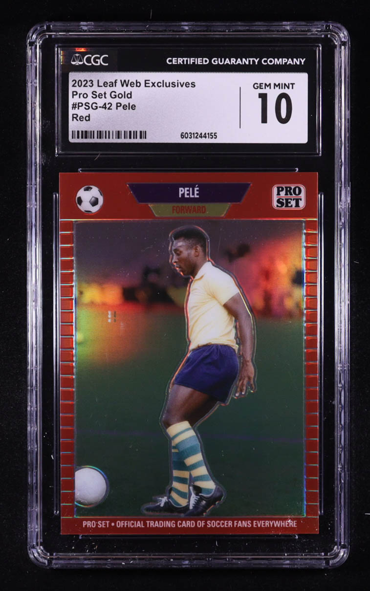 Pele 2023 Leaf Web Exclusives Pro Set Red #PSG42 #70/89 (CGC 10) at PristineAuction.com Pele 2023 Leaf Web Exclusives Pro Set Red #PSG42 #70/89 (CGC 10) at PristineAuction.com