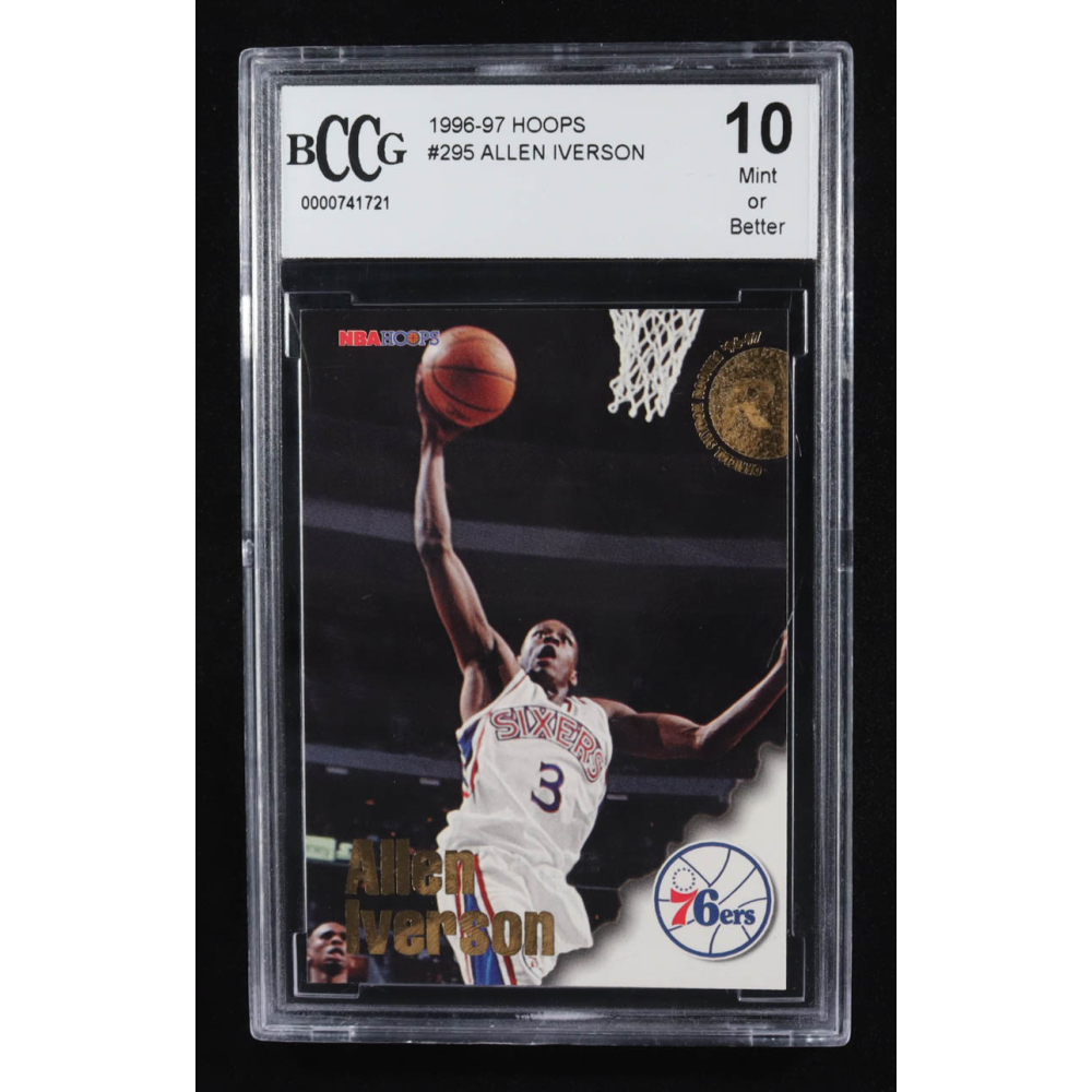 Allen Iverson 1996-97 Hoops #295 RC (BCCG 10) at PristineAuction.com