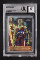 Allen Iverson Signed 1996-97 Topps Chrome #171 RC Inscribed "ROY 97" (Beckett | Auto Grade BGS 10) at PristineAuction.com