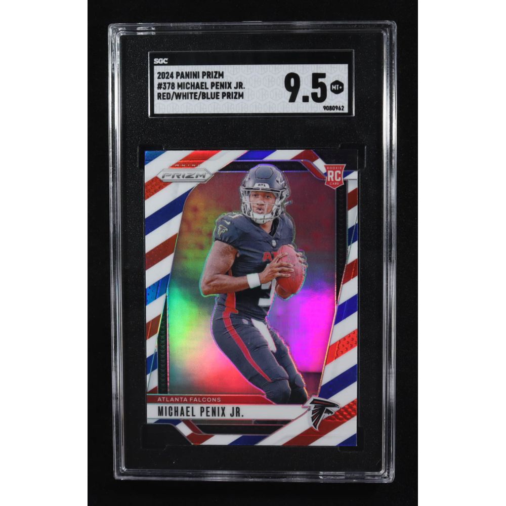 Michael Penix Jr. 2024 Panini Prizm Prizms Red White and Blue #378 RC (SGC 9.5) at PristineAuction.com