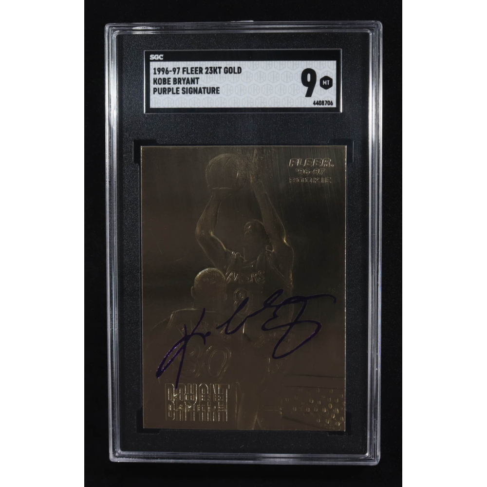 Kobe Bryant 1996-97 Fleer Purple Signature 23Kt Gold RC (SGC 9) at PristineAuction.com