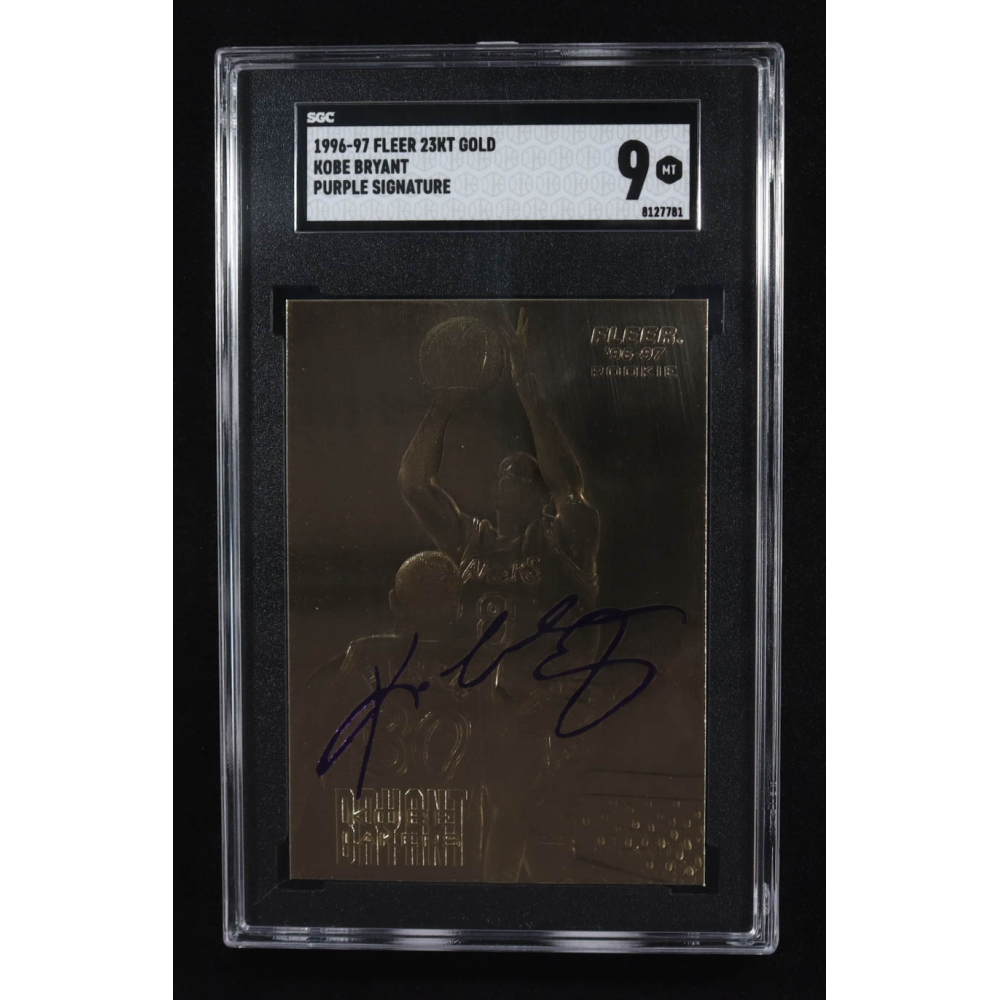 Kobe Bryant 1996-97 Fleer Purple Signature 23Kt Gold RC (SGC 9) at PristineAuction.com