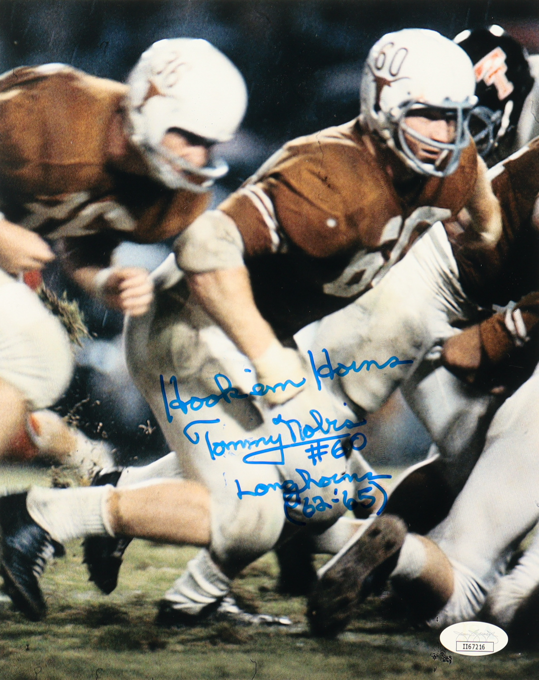 Tommy Nobis Signed Texas Longhorns 8x10 Photo with Extensive Inscription (JSA) at PristineAuction.com Tommy Nobis Signed Texas Longhorns 8x10 Photo with Extensive Inscription (JSA) at PristineAuction.com