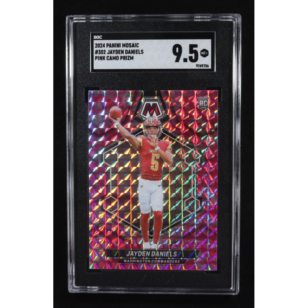 Jayden Daniels 2024 Panini Mosaic Mosaic Camo Pink #302 RC (SGC 9.5) at PristineAuction.com