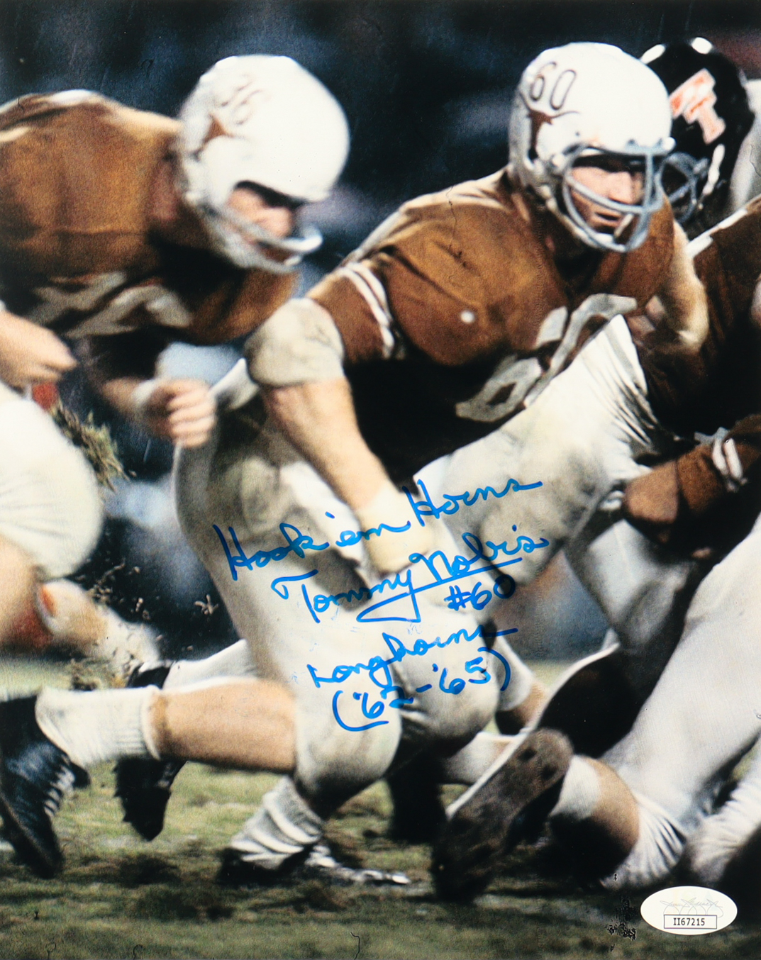Tommy Nobis Signed Texas Longhorns 8x10 Photo with Extensive Inscription (JSA) at PristineAuction.com Tommy Nobis Signed Texas Longhorns 8x10 Photo with Extensive Inscription (JSA) at PristineAuction.com